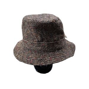 Vintage L.L. Bean David Hanna Donegal Tweed Wool Walking Bucket Hat 7 1/4 70s
